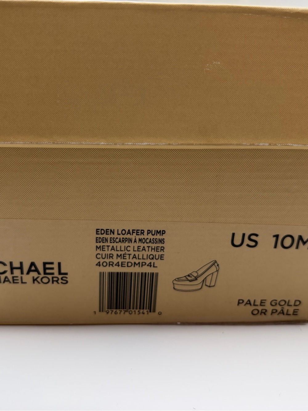 Michael Michael Kors Eden Loafer Pumps Pale Gold Metallic Leather Size 10 - Picture 11 of 11